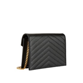 Embossed Leather Envelope Chain Bag
