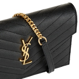 Embossed Leather Envelope Chain Bag