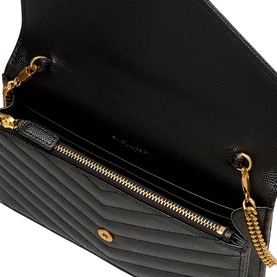 Embossed Leather Envelope Chain Bag