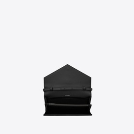 Monogram Embossed Leather Chain Wallet