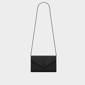 Monogram Embossed Leather Chain Wallet
