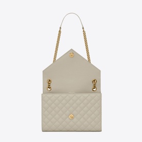 Matelass&eacute; Leather Medium Envelope Bag