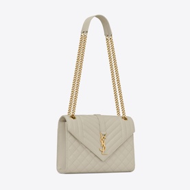 Matelass&eacute; Leather Medium Envelope Bag