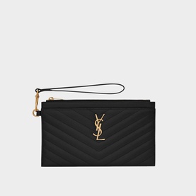 Monogram Embossed Leather Large Bill Pouch