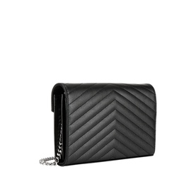 Monogram Embossed Leather Chain Wallet