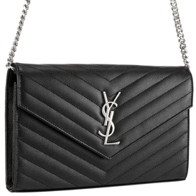 Monogram Embossed Leather Chain Wallet