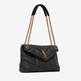Puffer Quilted Lambskin Small Chain Bag
