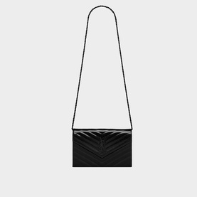 Monogram Embossed Patent Leather Chain Wallet