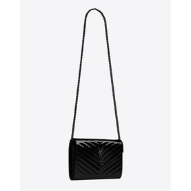 Monogram Embossed Patent Leather Chain Wallet