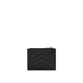 Monogram Embossed Leather Zipped Card Case