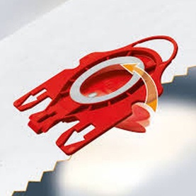 Miele FJM Vacuum Cleaner Bags red collar locking mechanism shown with rotation arrow indicating easy bag installation