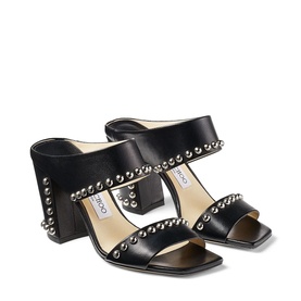 Matty 85 Dome Stud Leather Mules