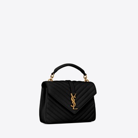 College Quilted Leather Medium Chain Bag