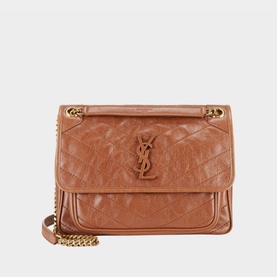 Niki Crinkled Vintage Leather Chain Bag