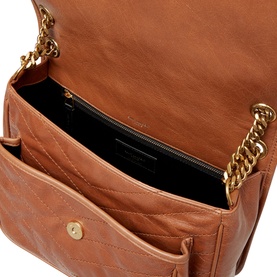 Niki Crinkled Vintage Leather Chain Bag