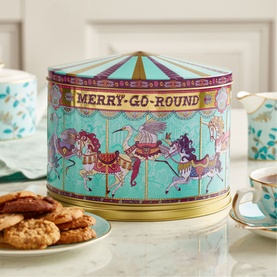 Merry Go Round Musical Biscuit Tin