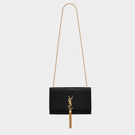 Kate Medium Tassel Croc Embossed Leather Shoulder Bag