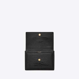 Sunset Croc-Embossed Shiny Leather Medium Chain Bag