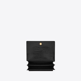 Sunset Croc-Embossed Shiny Leather Medium Chain Bag