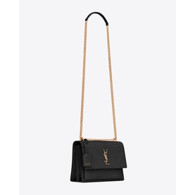 Sunset Croc-Embossed Shiny Leather Medium Chain Bag