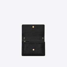 Sunset Croc-Embossed Shiny Leather Chain Wallet