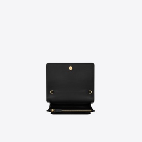 Sunset Croc-Embossed Shiny Leather Chain Wallet