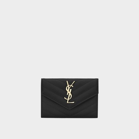 Monogram Small Embossed Leather Envelope Wallet