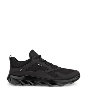 Ecco MX Slip-On Trainers in black, nubuck leather upper, sock-like construction, chunky black outsole with wave-pattern tread