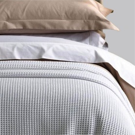 Hotel Collection Sedona Waffle Throw White