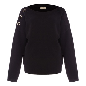 Mimi Textured Eyelet Fine Knit Sweater