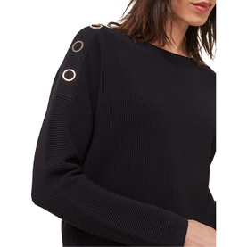 Mimi Textured Eyelet Fine Knit Sweater