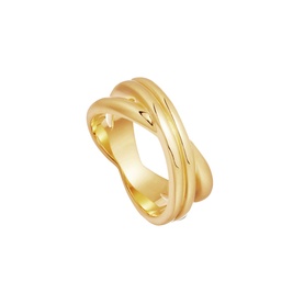 Missoma Infinity 18kt Gold Vermeil Ring in gold tone, featuring interlocking crossover band design
