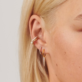 Mini Pav&eacute; Spike Charm Earrings