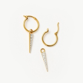 Mini Pav&eacute; Spike Charm Earrings