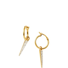 Mini Pav&eacute; Spike Charm Earrings
