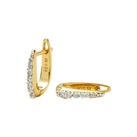 Gold Pave Claw Huggie Earrings