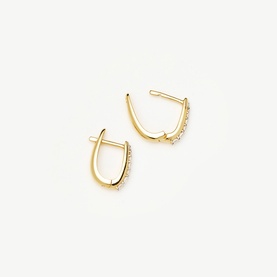 Gold Pave Claw Huggie Earrings