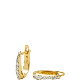 Gold Pave Claw Huggie Earrings