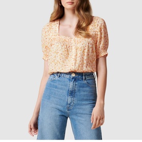 Mon Square Neck Button-Through Top