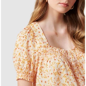 Mon Square Neck Button-Through Top