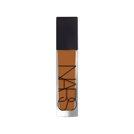 NARS Natural Radiant Longwear Foundation in a deep tan shade, glass bottle with black pump cap