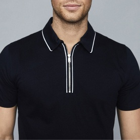 Nathan Mercerised Cotton Zip Neck Polo