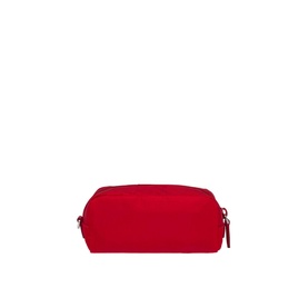 Prada Accessories Nylon Pouch in red with zip closure, enamelled triangle logo, and detachable leather wrist strap