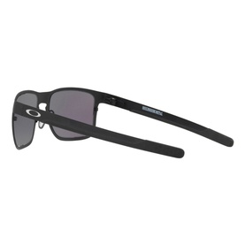 Oakley Holbrook Sunglasses OO4123 in black metal, side profile view showing temple arm and grey lenses