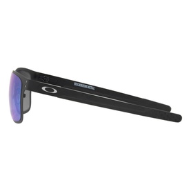 Oakley Holbrook OO4123 sunglasses in black metal, side profile view showing temple arm and lens detail