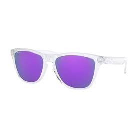 Oakley OO9013 Frogskins&trade; Square Sunglasses, clear frame with purple mirrored lenses, wayfarer-style silhouette
