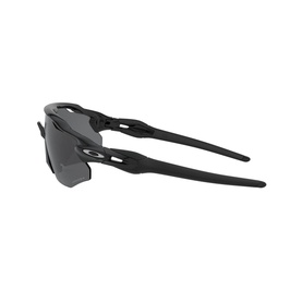 Oakley OO9013 Frogskins&trade; Square Sunglasses in black with wraparound shield lens and rubber temple arms, side profile view