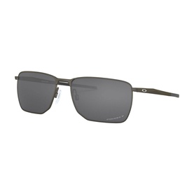 Oakley Rectangle Sunglasses 0OO4142 in gunmetal with black lenses, slim metal frame and Prizm lens technology
