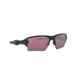 Oakley Rectangle Sunglasses 0OO9188 in dark frame with purple-tinted wraparound lenses, semi-rimless sport design