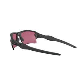 Oakley Rectangle Sunglasses 0OO9188 in dark grey with rose-tinted lenses, shown from rear angle highlighting slim temple arms
